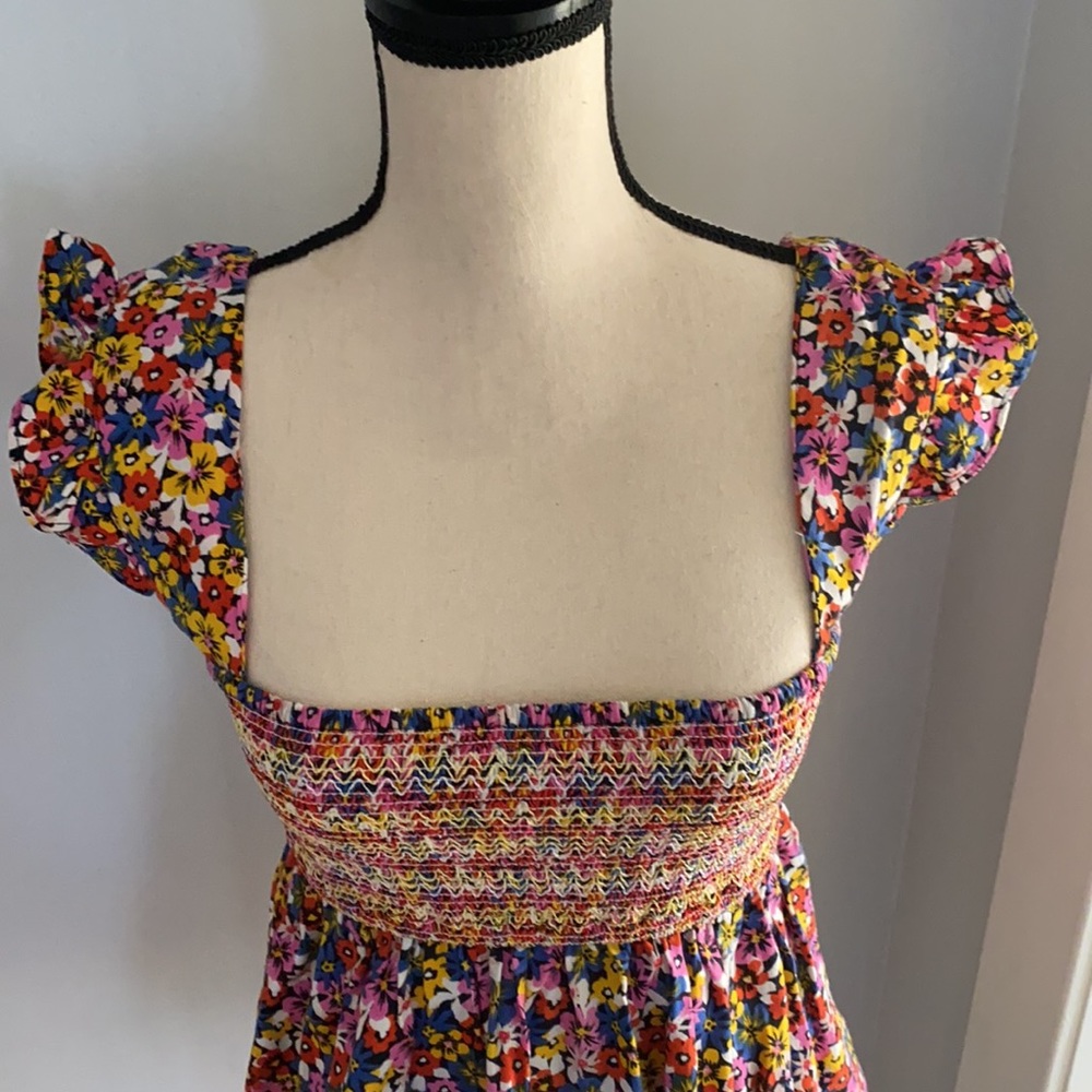 NWT UO Charlotte Smocked Ruffled Babydoll Top - Picture 3 of 10